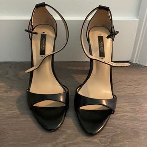 Black open toe heels